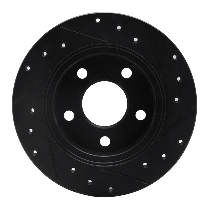 Ford Taurus SHO Brake Rotor (1) - Rear Left - R1 Concepts - Drilled & Slotted - Black - `93-`05